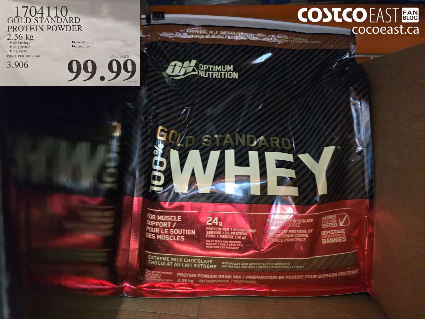 1704110 GOLD STANDARD PROTEIN POWDER 2.56 KG $99.99