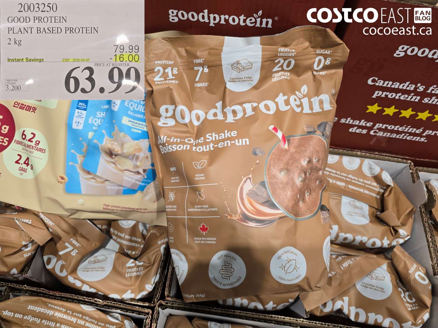 2003250 GOOD PROTEIN PLANT BASED PROTEIN 2 KG ($16.00 INSTANT SAVINGS EXPIRES ON 2026-04-05) $63.99