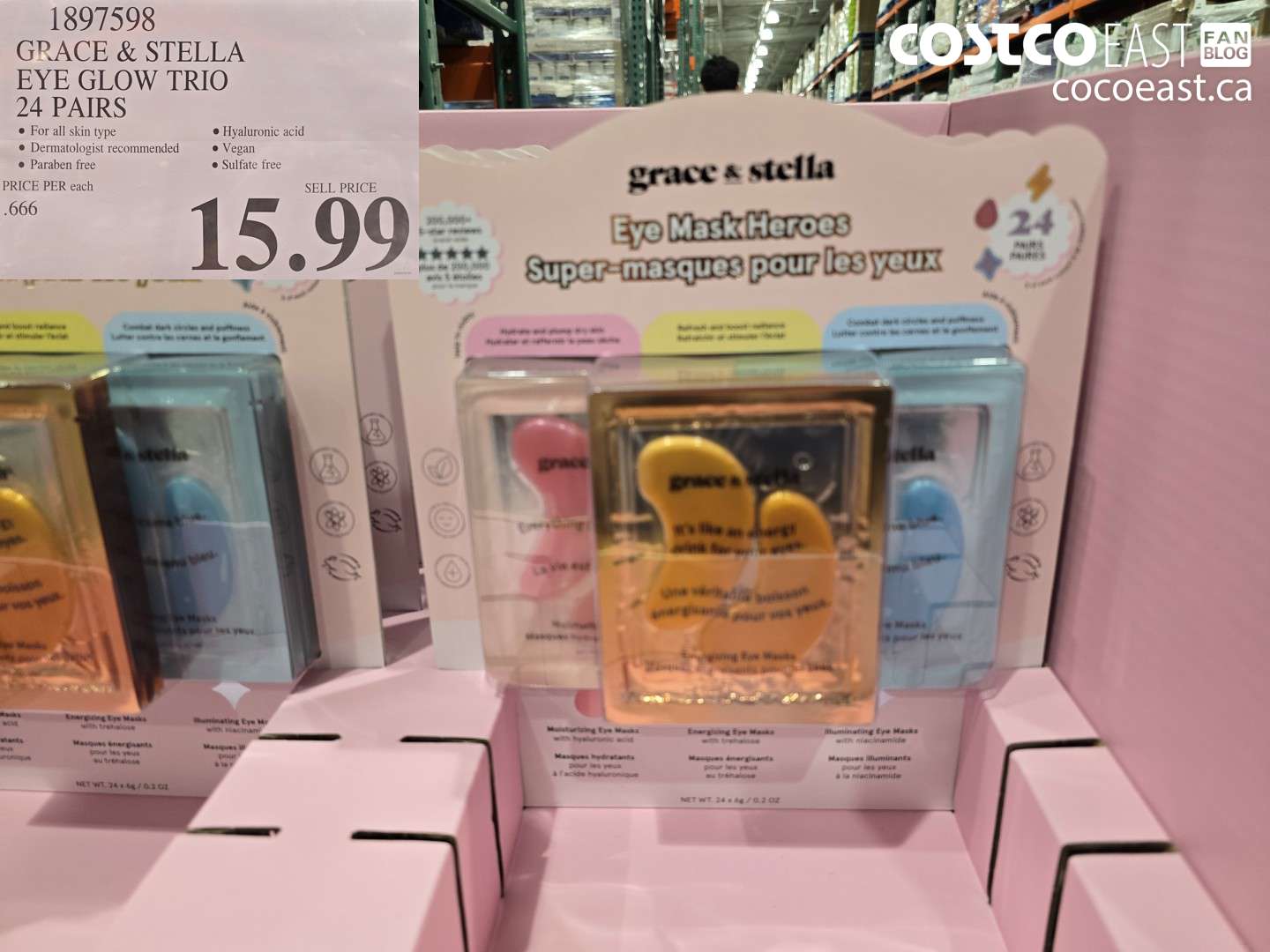 1897598 GRACE & STELLA EYE GLOW TRIO 24 PAIRS $15.99