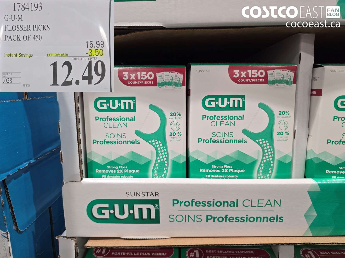 1784193 GUM FLOSSER PICKS PACK OF 450 ($3.50 INSTANT SAVINGS EXPIRES ON 2026-05-10) $12.49