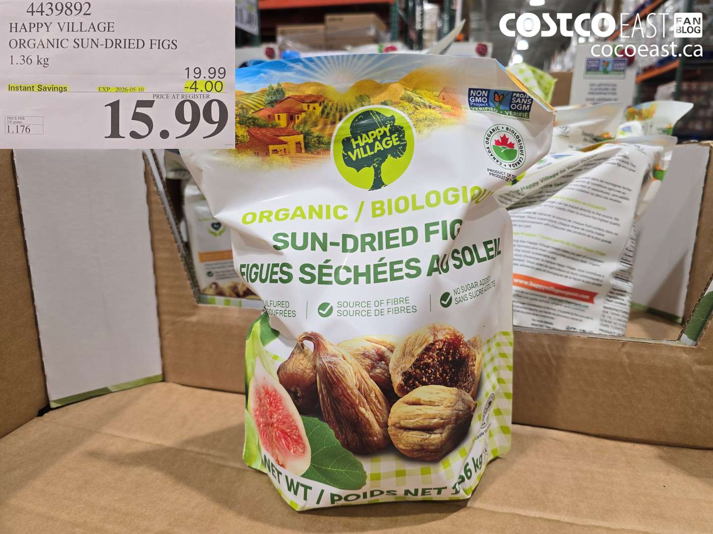 4439892 HAPPY VILLAGE ORGANIC SUN-DRIED FIGS 1.36 KG ($4.00 INSTANT SAVINGS EXPIRES ON 2026-05-10) $15.99