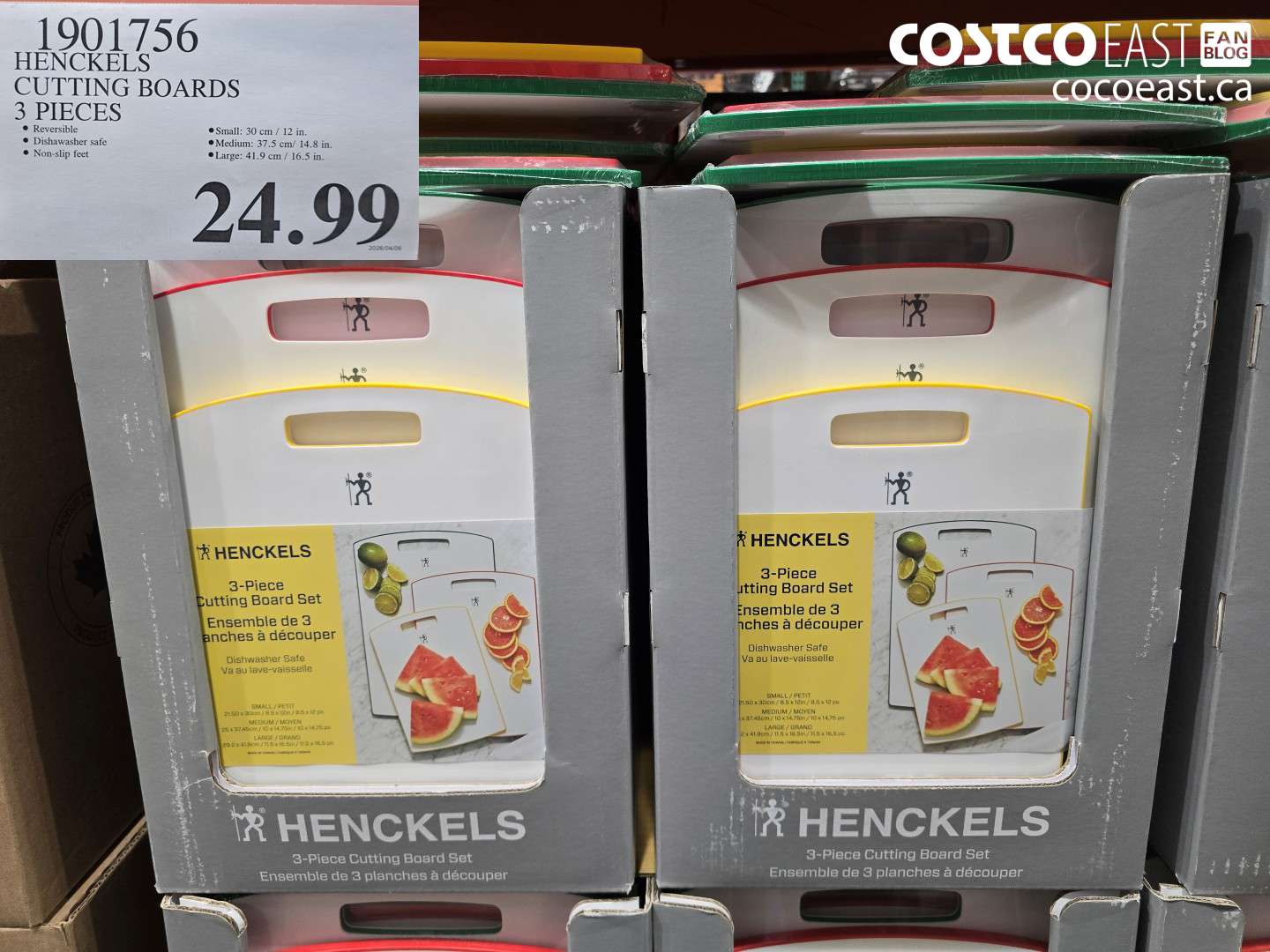 1901756 HENCKELS CUTTING BOARDS 3 PIECES $24.99