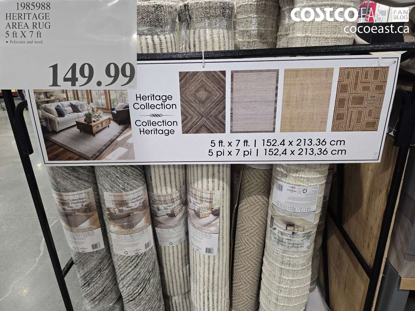 1985988 HERITAGE AREA RUG 5 FT X 7 FT $149.99