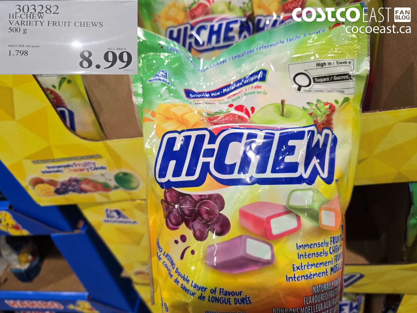 303282 HI-CHEW VARIETY FRUIT CHEWS 500 G $8.99
