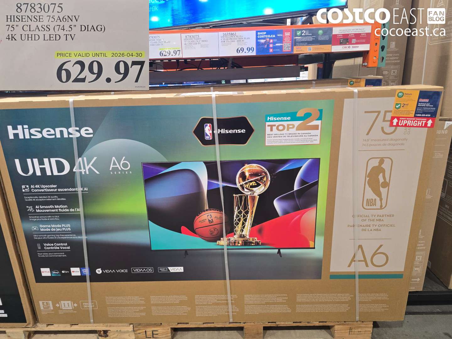 8783075 HISENSE 75A6NV 75