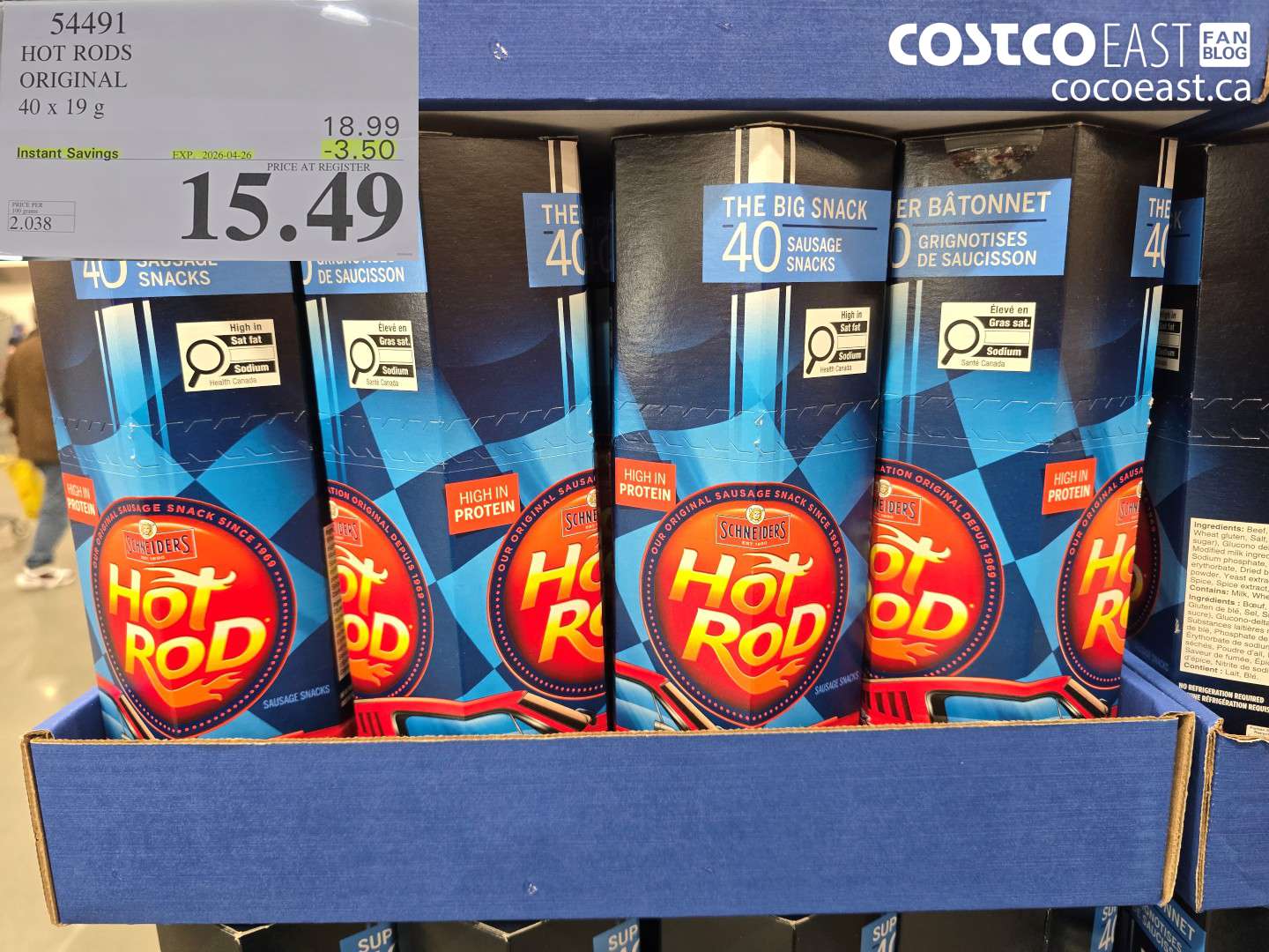 54491 HOT RODS ORIGINAL 40 X 19 G ($3.50 INSTANT SAVINGS EXPIRES ON 2026-04-26) $15.49