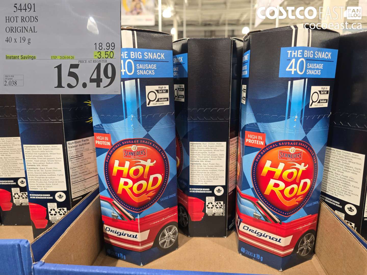 54491 HOT RODS ORIGINAL 40 X 19 G ($3.50 INSTANT SAVINGS EXPIRES ON 2026-04-26) $15.49