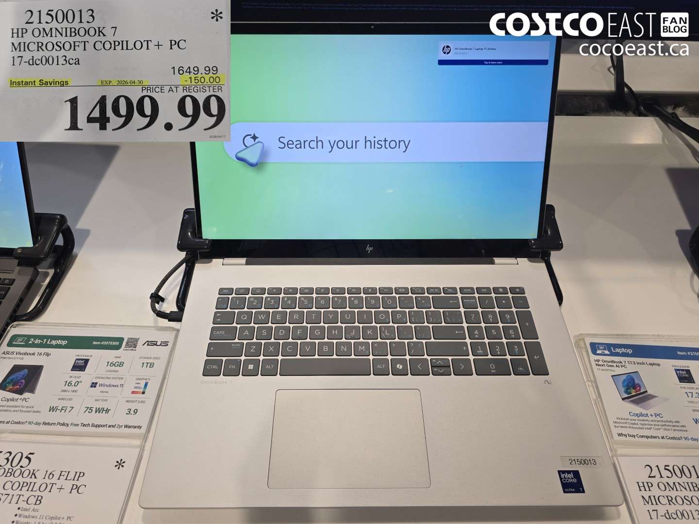 2150013 HP OMNIBOOK 7 MICROSOFT COPILOT + PC 17-DC0013CA ($150.00 INSTANT SAVINGS EXPIRES ON 2026-04-30) $1499.99