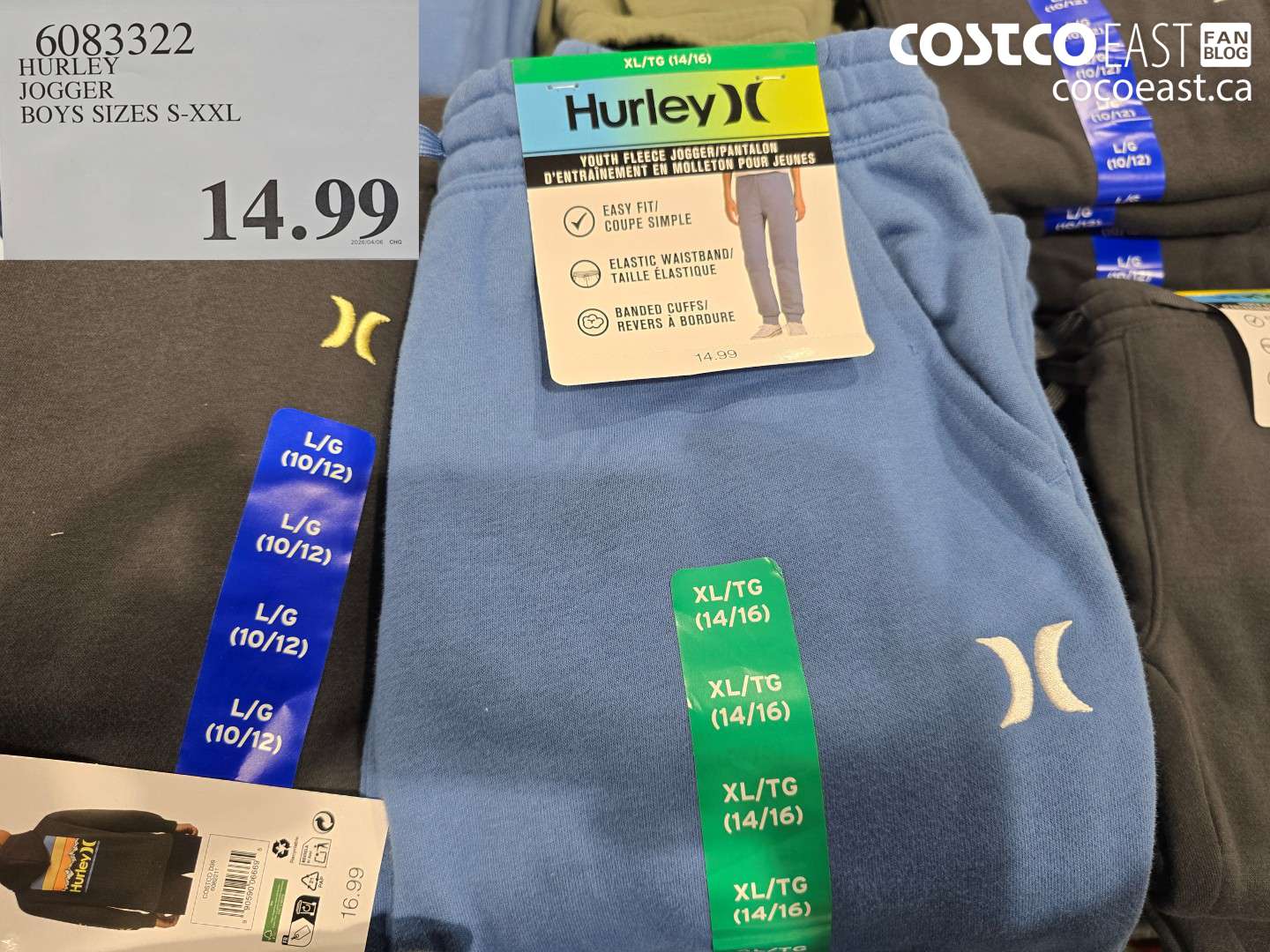 60833322 HURLEY JOGGER BOYS SIZES S-XXL $14.99