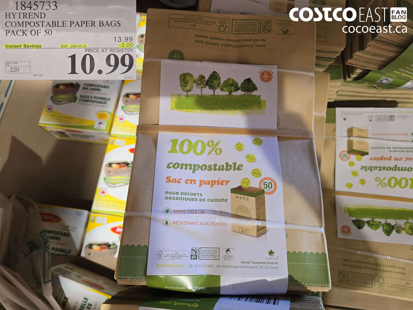 1845733 HYTREND COMPOSTABLE PAPER BAGS PACK OF 50 ($3.00 INSTANT SAVINGS EXPIRES ON 2026-05-10) $10.99