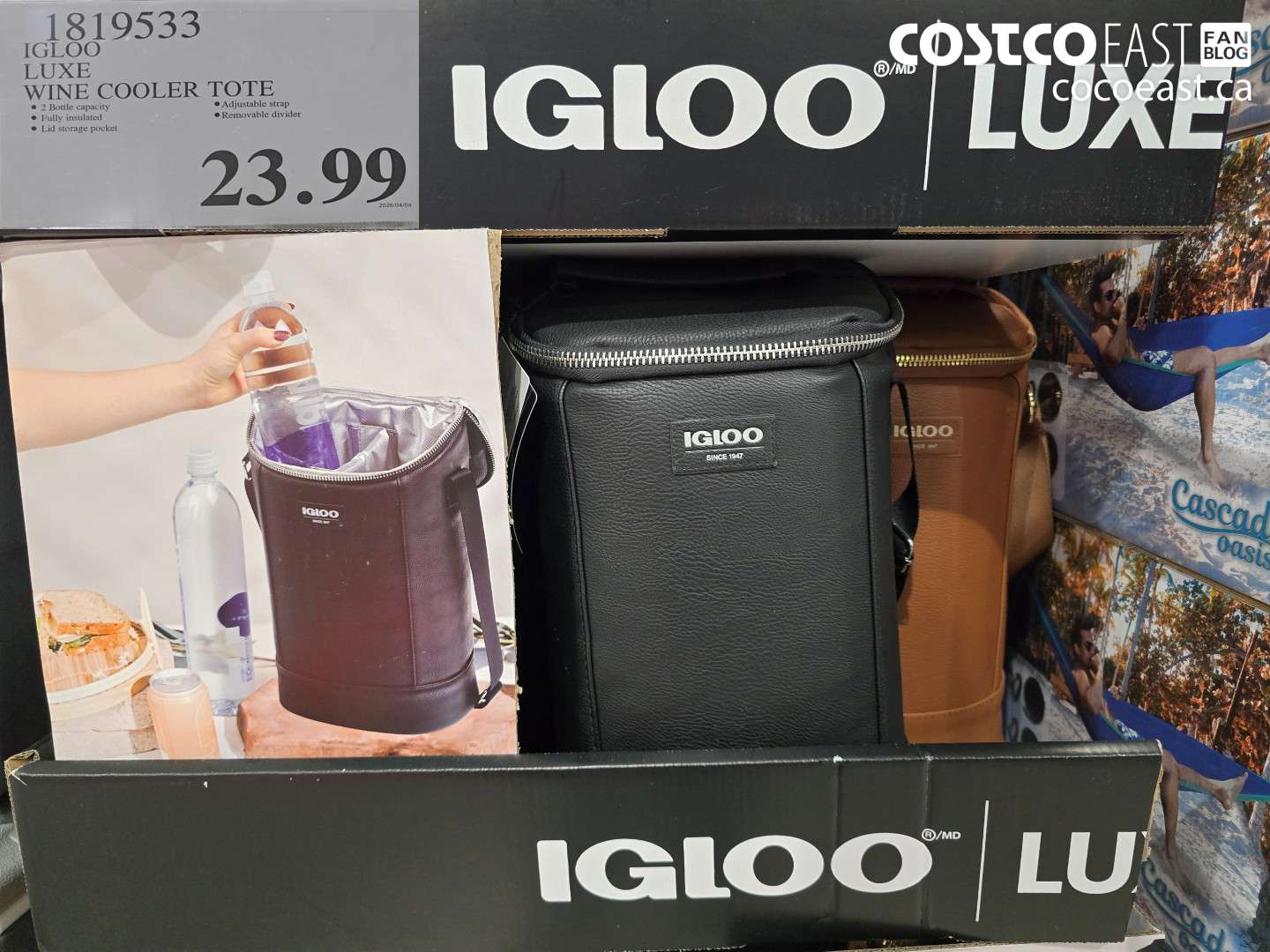 1819533 IGLOO LUXE WINE COOLER TOTE $23.99