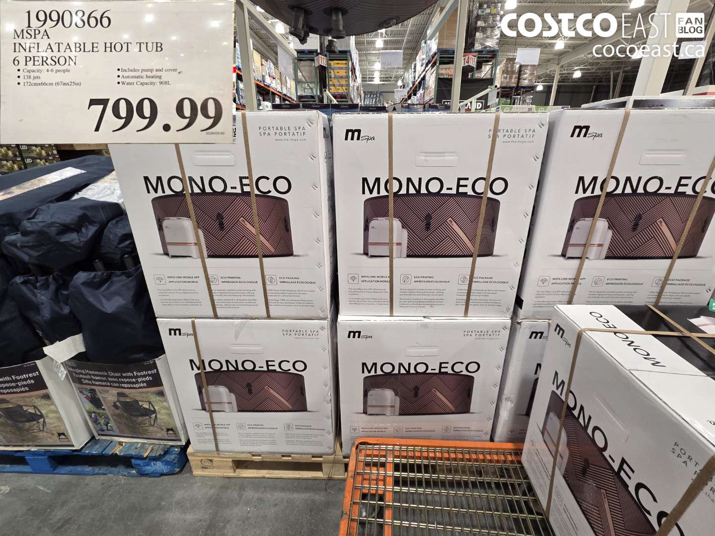 1990866 INFLATABLE HOT TUB 6 PERSON $799.99