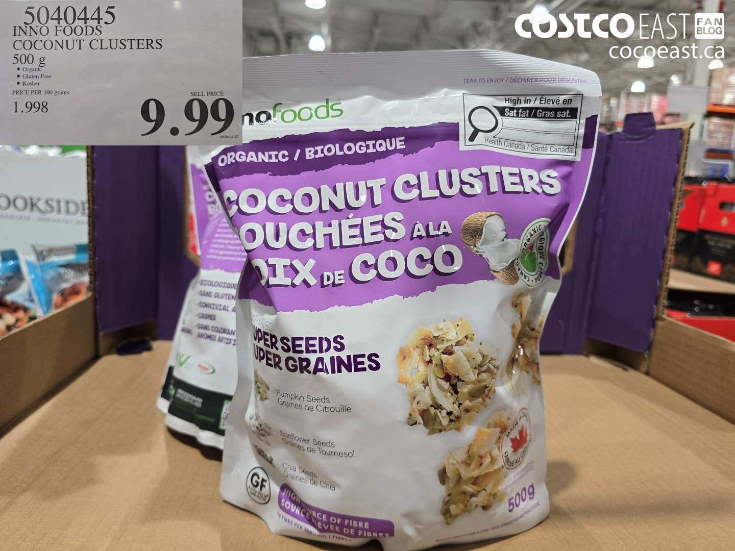 5040445 INNO FOODS COCONUT CLUSTERS 500 G $9.99