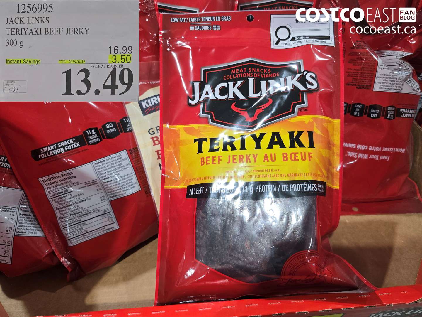 1256995 JACK LINKS TERIYAKI BEEF JERKY ($3.50 INSTANT SAVINGS EXPIRES ON 2026-04-12) $13.49