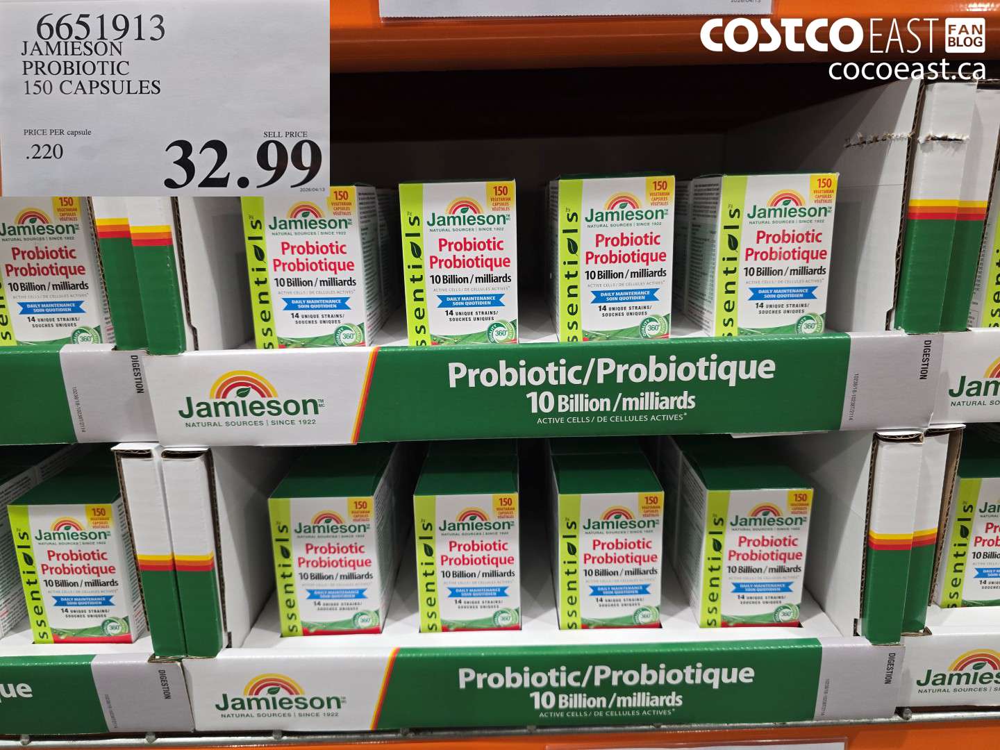 66551913 JAMIESON PROBIOTIC 150 CAPSULES $32.99