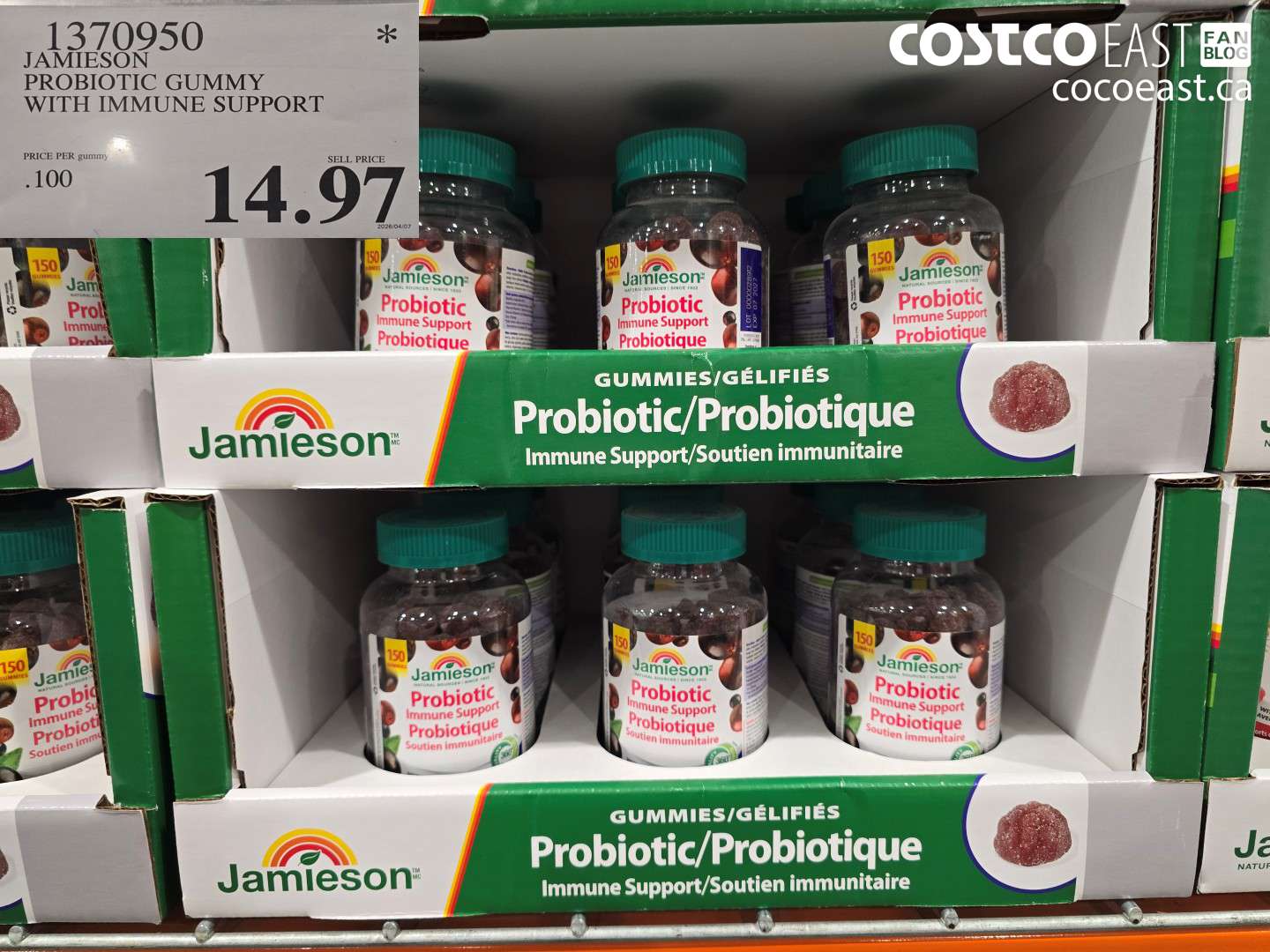 1370950 JAMIESON PROBIOTIC GUMMY WITH IMMUNE SUPPORT $14.97