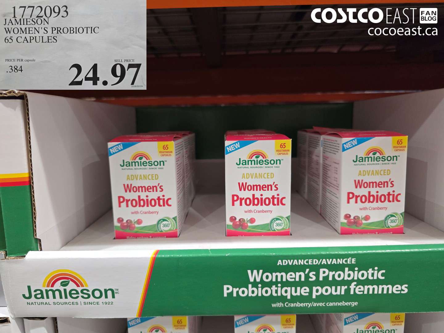 1772093 JAMIESON WOMEN'S PROBIOTIC 65 CAPSULES $24.97