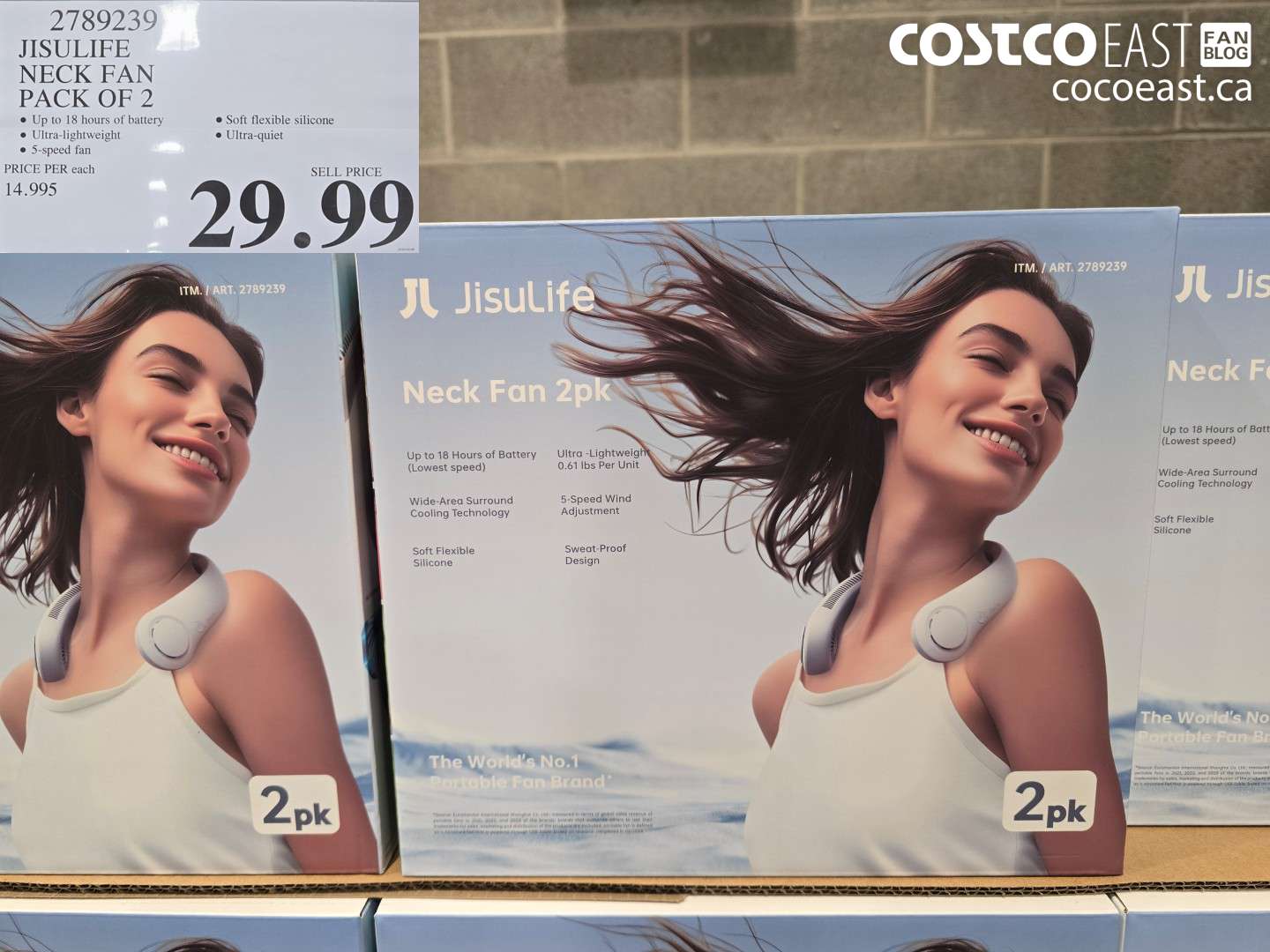 2789239 JISULIFE NECK FAN PACK OF 2 $29.99