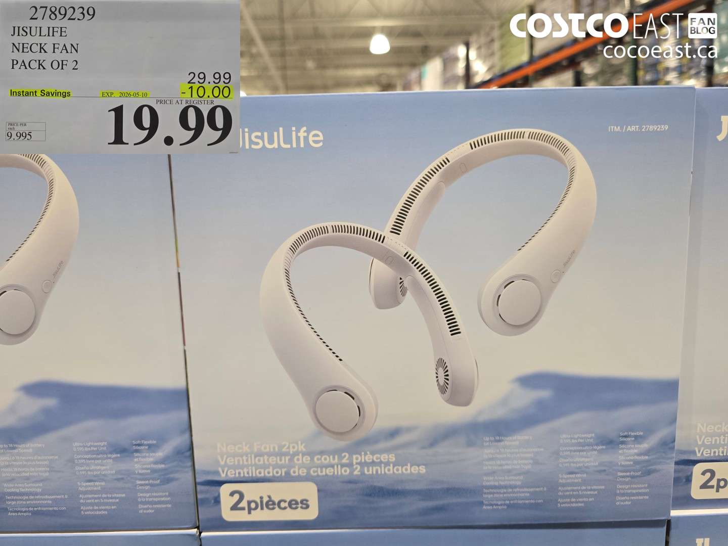 2789239 JISULIFE NECK FAN PACK OF 2 ($10.00 INSTANT SAVINGS EXPIRES ON 2026-05-10) $19.99