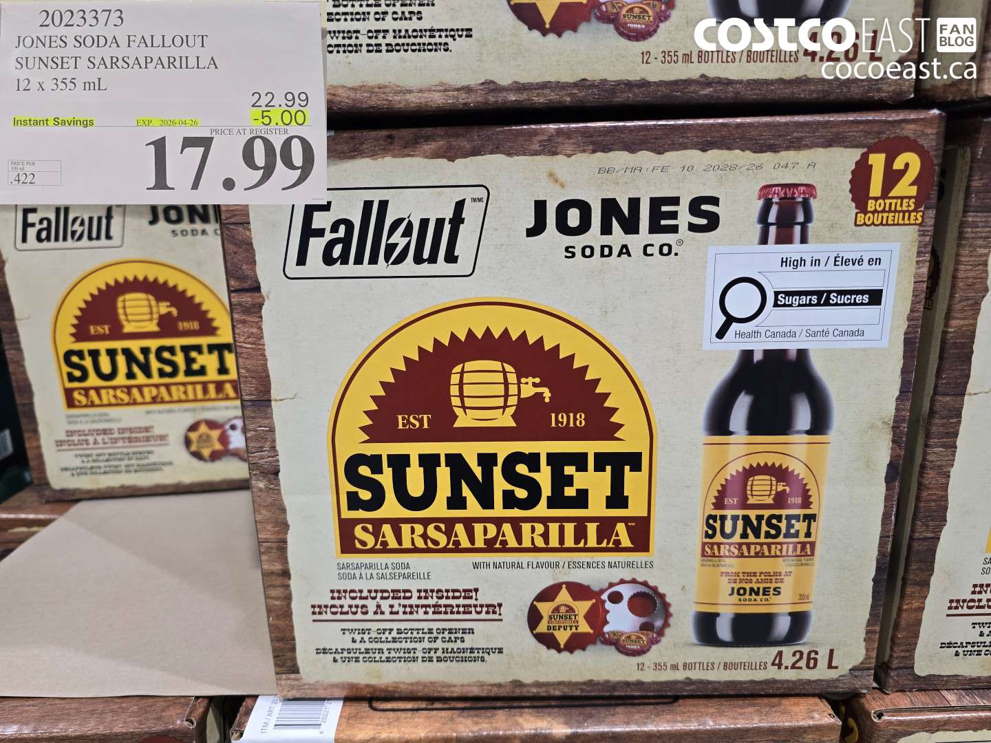2023373 JONES SODA FALLOUT SUNSET SARSAPARILLA 12 X 355 ML ($5.00 INSTANT SAVINGS EXPIRES ON 2026-04-26) $17.99