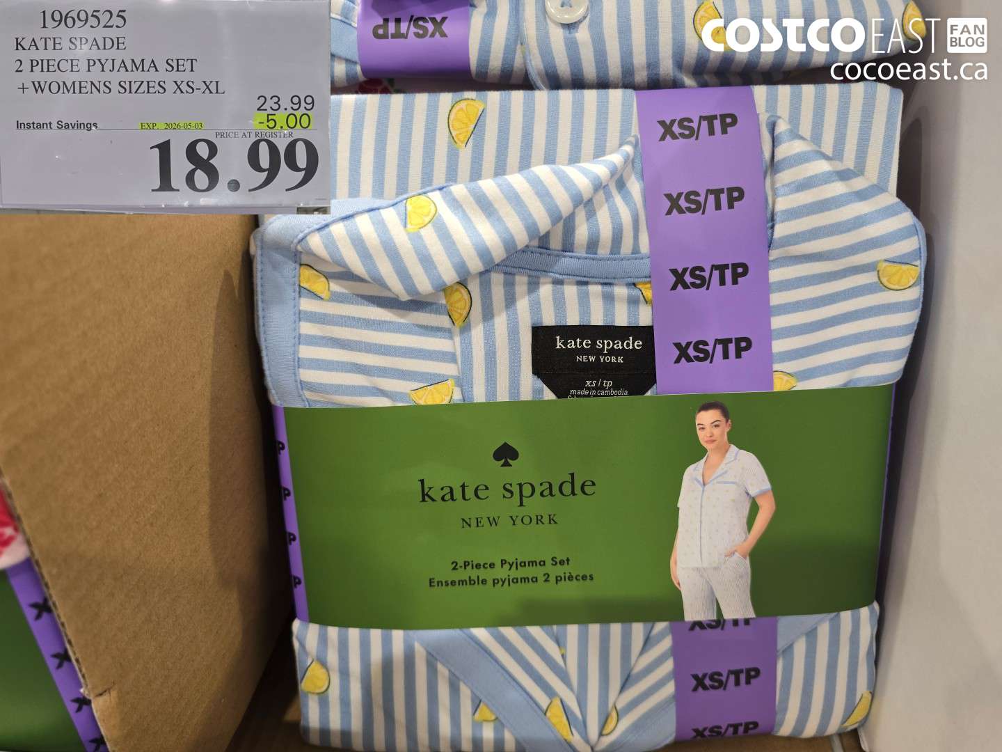 1969525 KATE SPADE 2 PIECE PYJAMA SET WOMENS SIZES XS-XL ($5.00 INSTANT SAVINGS EXPIRES ON 2026-05-03) $18.99