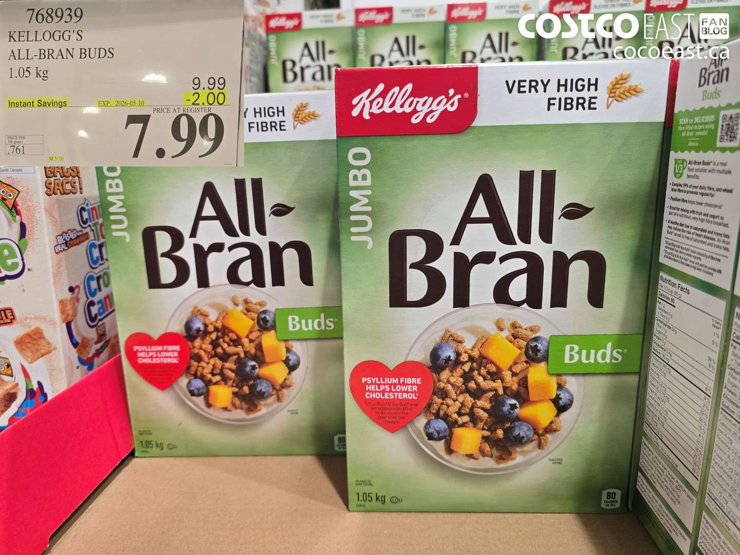 768939 KELLOGG'S ALL-BRAN BUDS 1.05 KG ($2.00 INSTANT SAVINGS EXPIRES ON 2026-05-10) $7.99