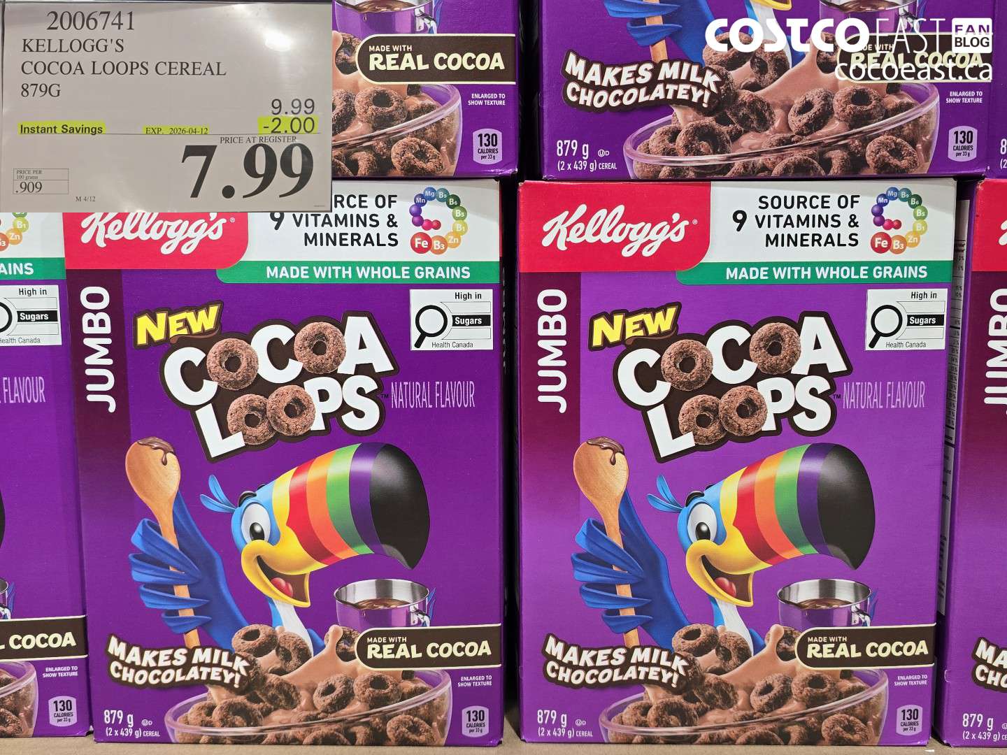 2006741 KELLOGG'S COCOA LOOPS CEREAL 879G ($2.00 INSTANT SAVINGS EXPIRES ON 2026-04-12) $7.99