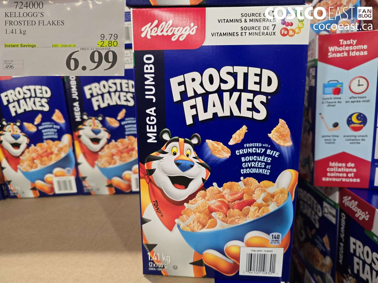724000 KELLOGG'S FROSTED FLAKES 1.41 KG ($2.80 INSTANT SAVINGS EXPIRES ON 2026-05-10) $6.99