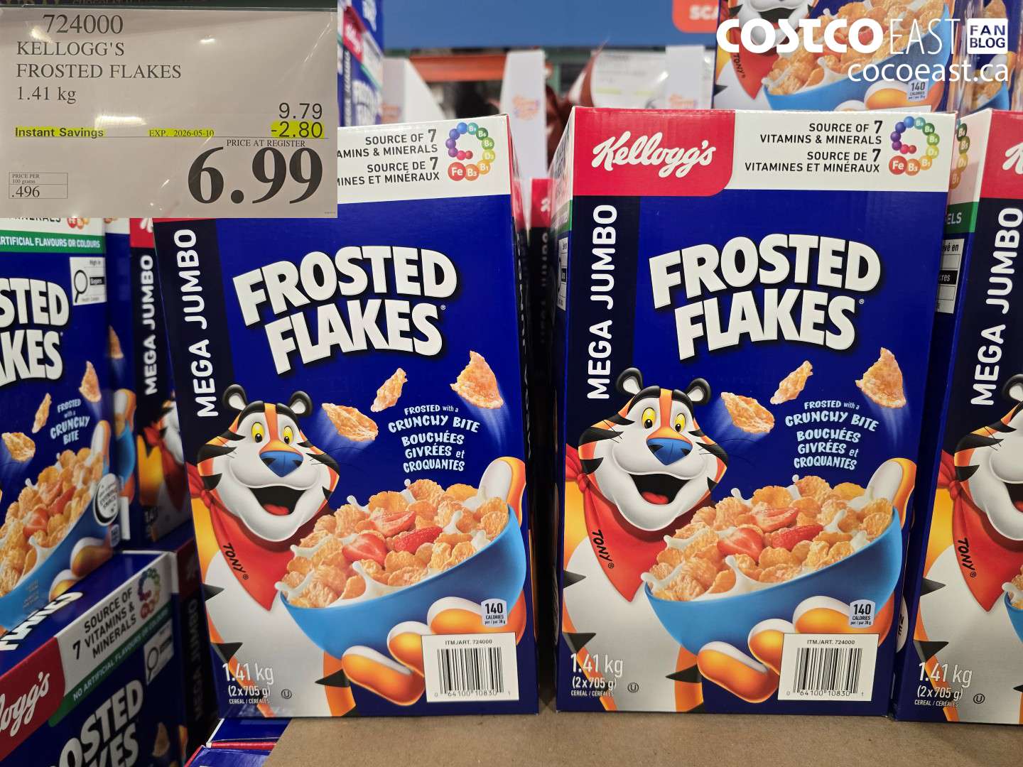 724000 KELLOGG'S FROSTED FLAKES 1.41 KG ($2.80 INSTANT SAVINGS EXPIRES ON 2026-05-10) $6.99