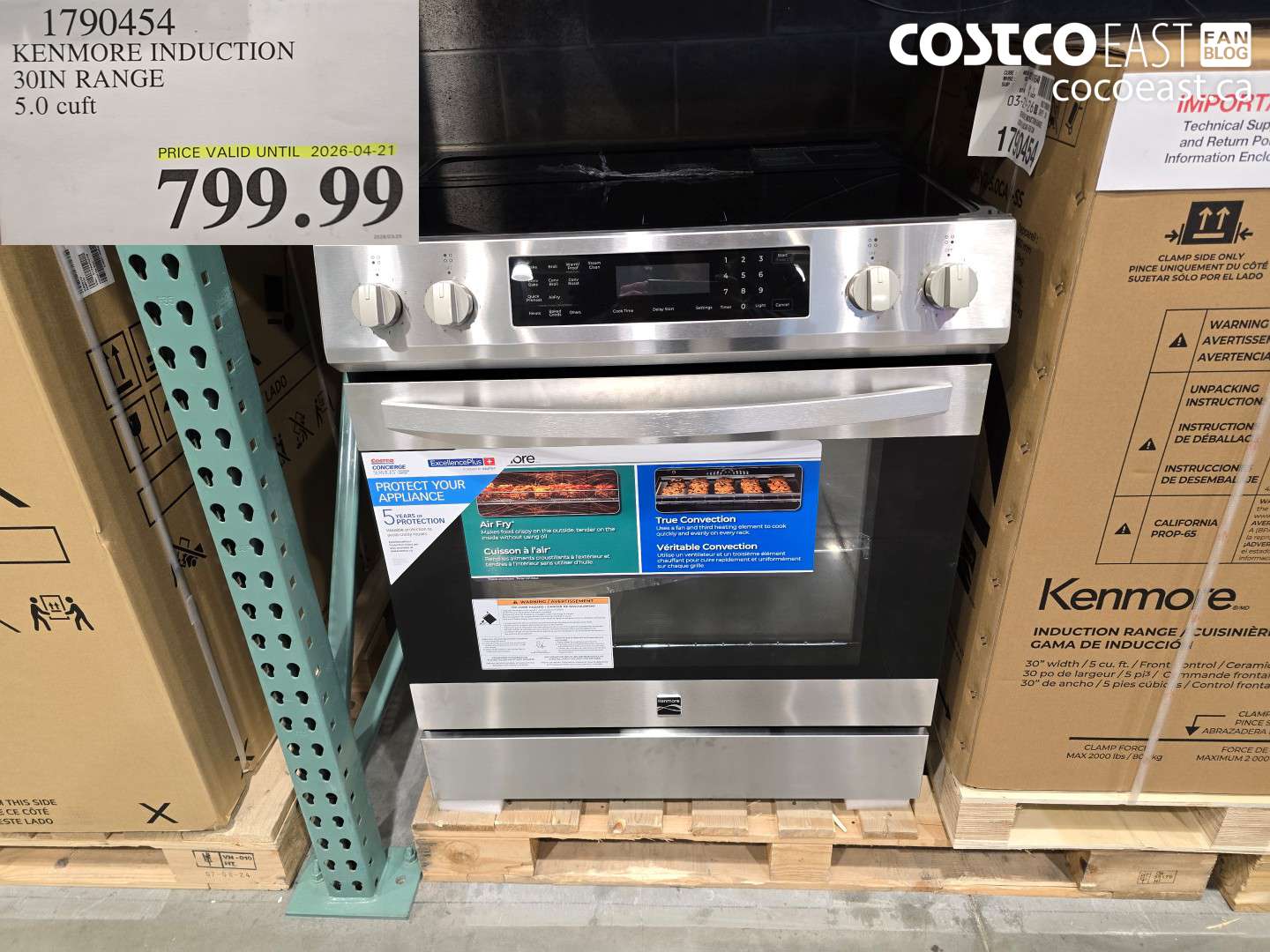 1790454 KENMORE INDUCTION 30IN RANGE 5.0 CUFT $799.99