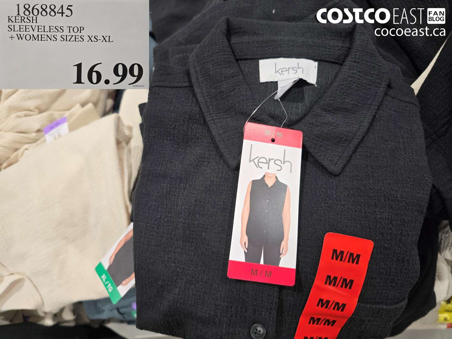 1868845 KERSH SLEEVELESS TOP + WOMENS SIZES XS-XL $16.99