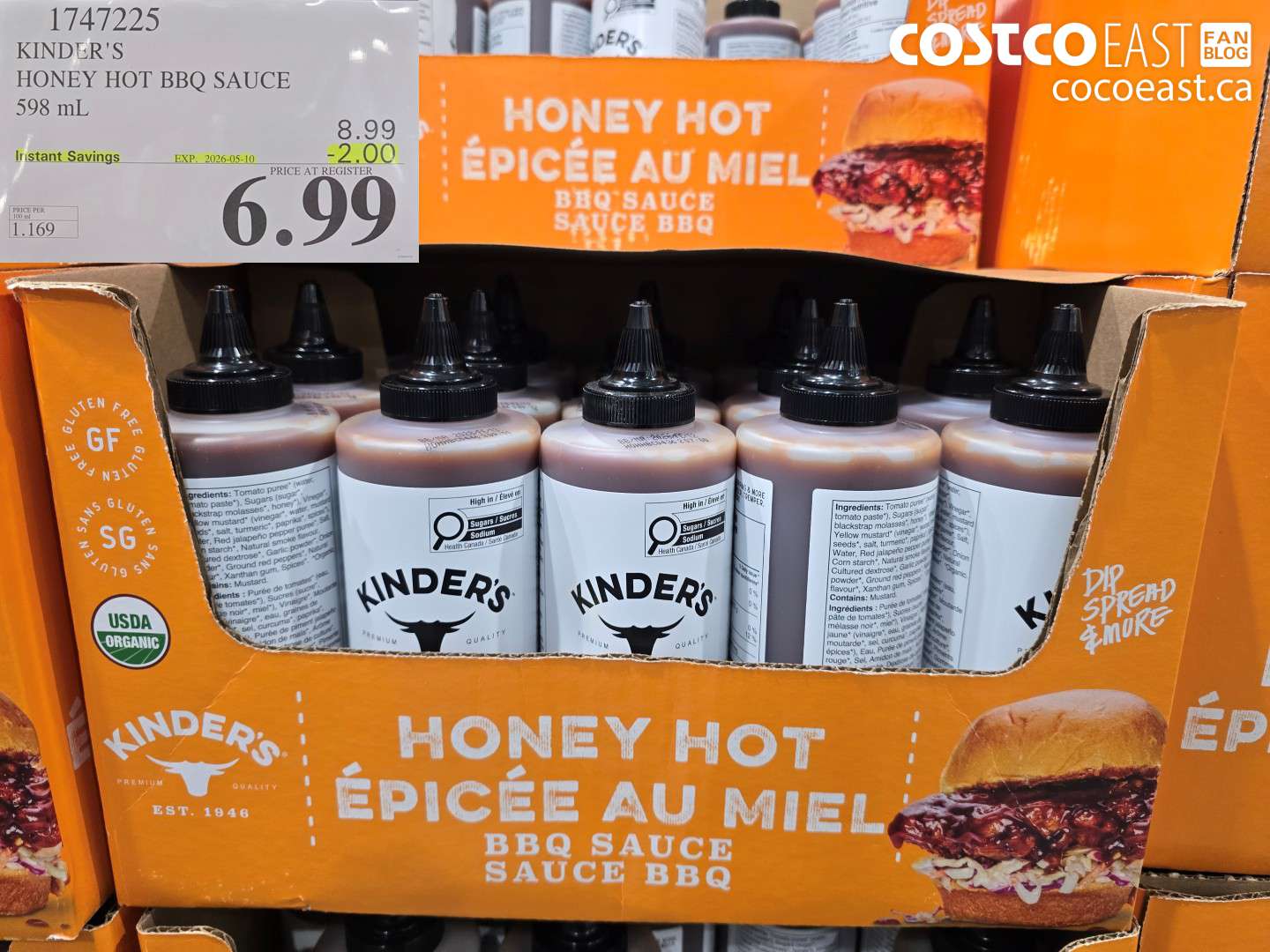 1747225 KINDER'S HONEY HOT BBQ SAUCE 598 ML ($2.00 INSTANT SAVINGS EXPIRES ON 2026-05-10) $6.99