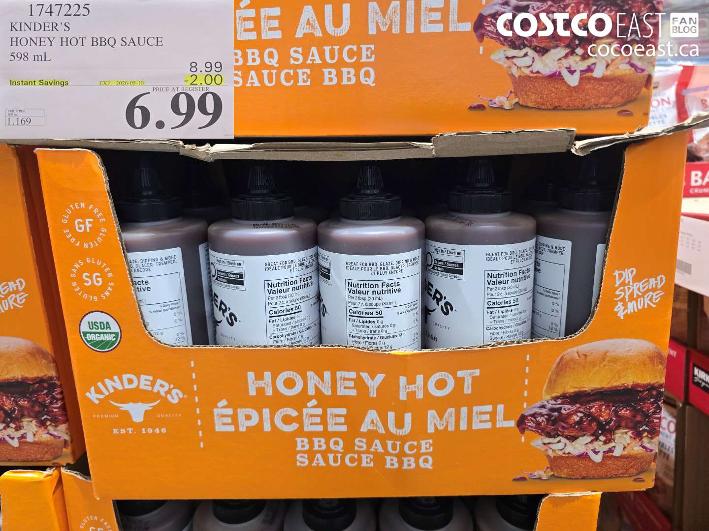 1747225 KINDER'S HONEY HOT BBQ SAUCE 598 ML ($2.00 INSTANT SAVINGS EXPIRES ON 2026-05-10) $6.99