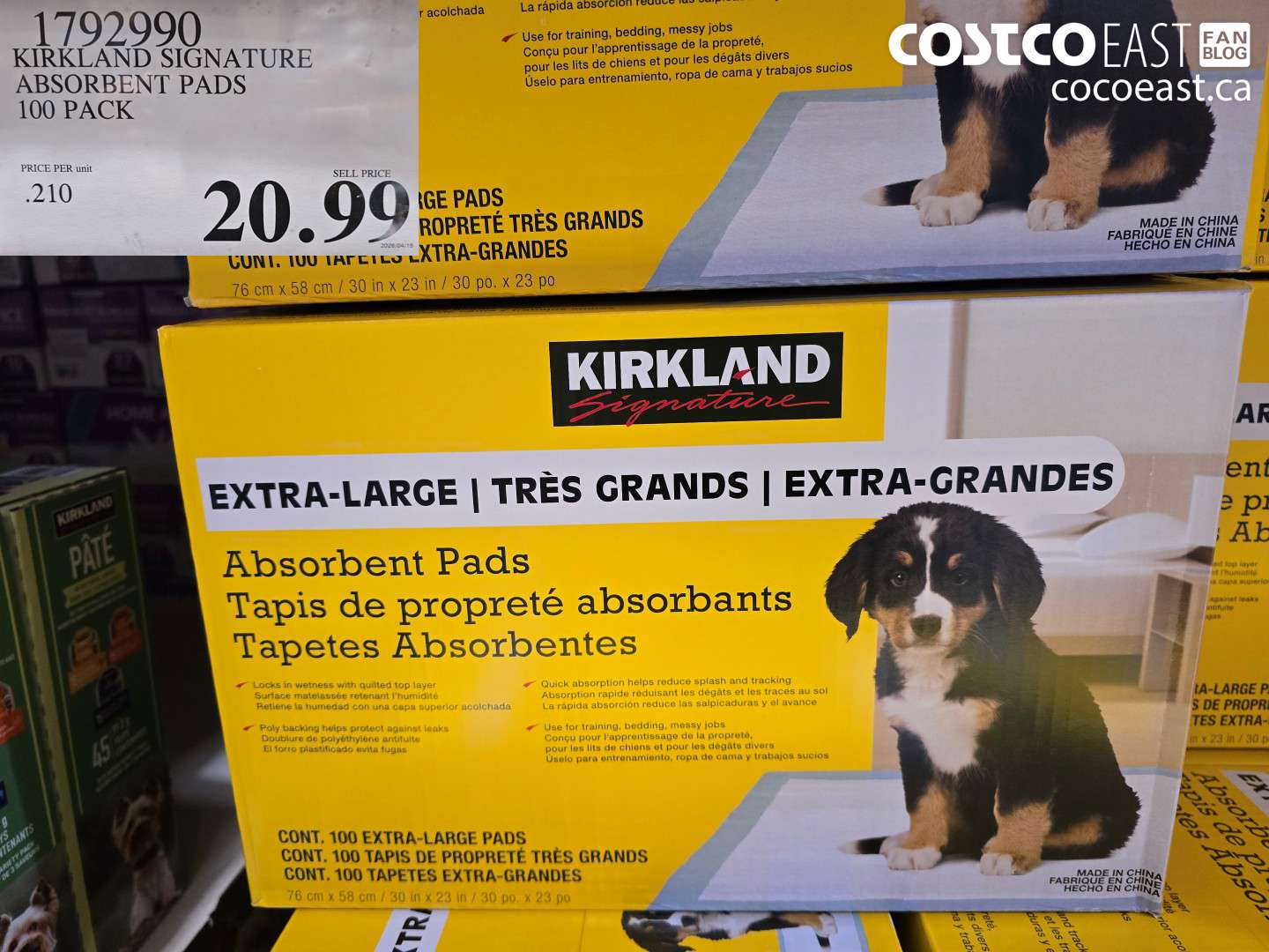 1792990 KIRKLAND SIGNATURE ABSORBENT PADS 100 PACK $20.99