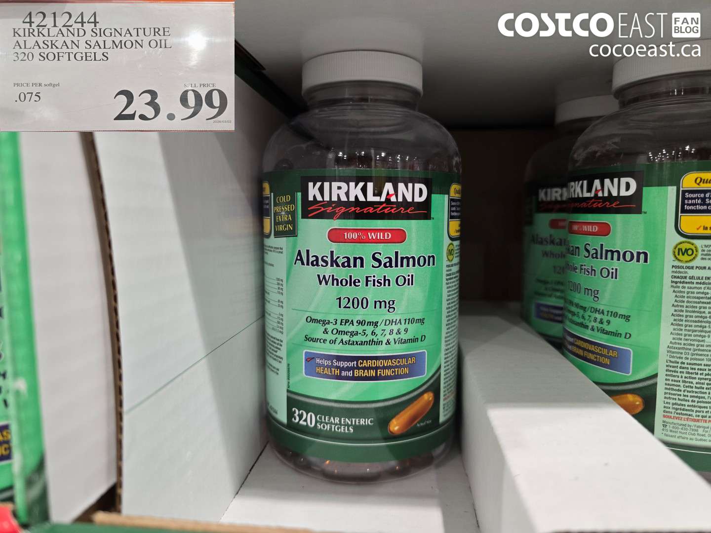4212444 KIRKLAND SIGNATURE ALASKAN SALMON OIL 320 SOFTGELS $23.99