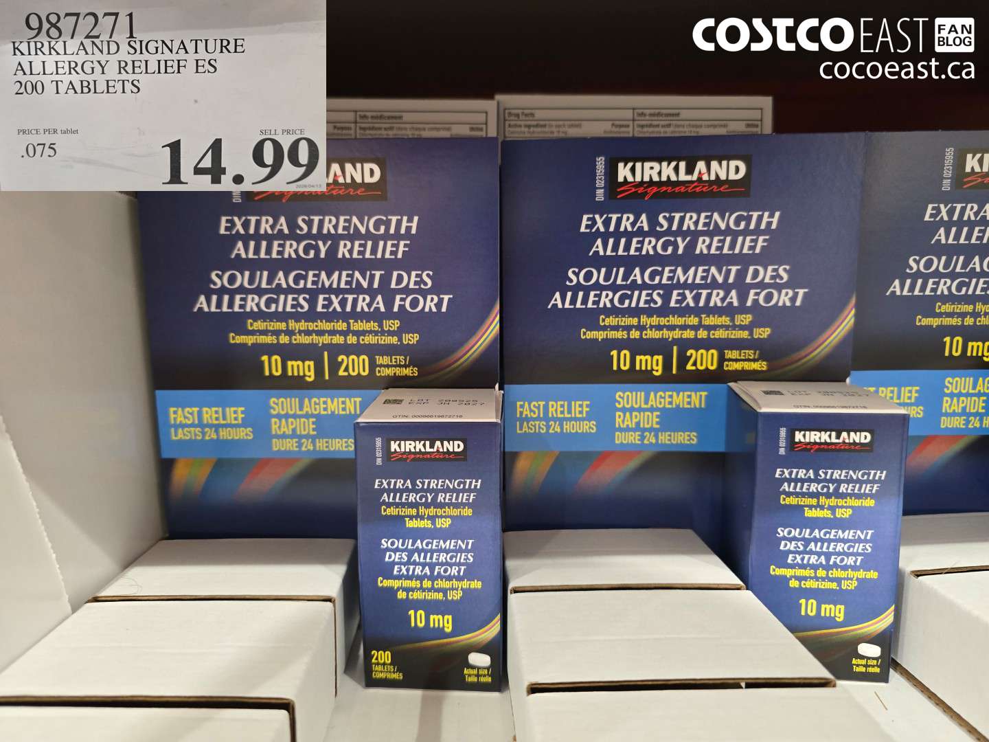 987271 KIRKLAND SIGNATURE ALLERGY RELIEF ES 200 TABLETS $14.99