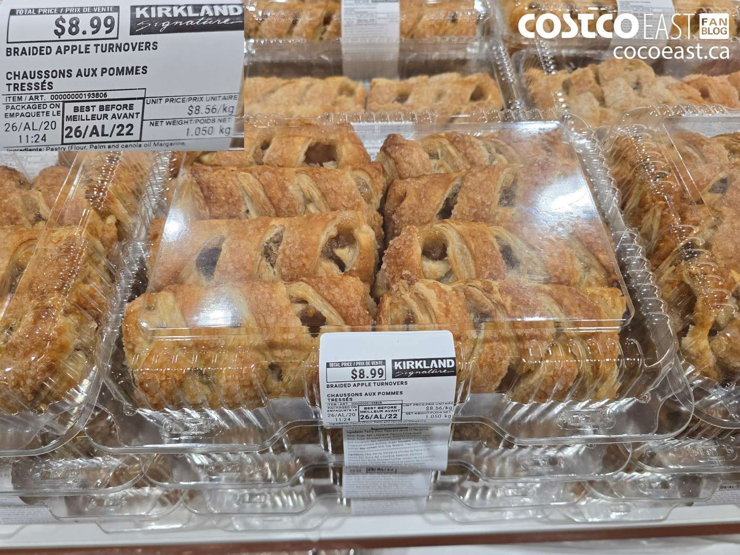 193806 KIRKLAND SIGNATURE BRAIDED APPLE TURNOVERS 1.050 KG $8.99