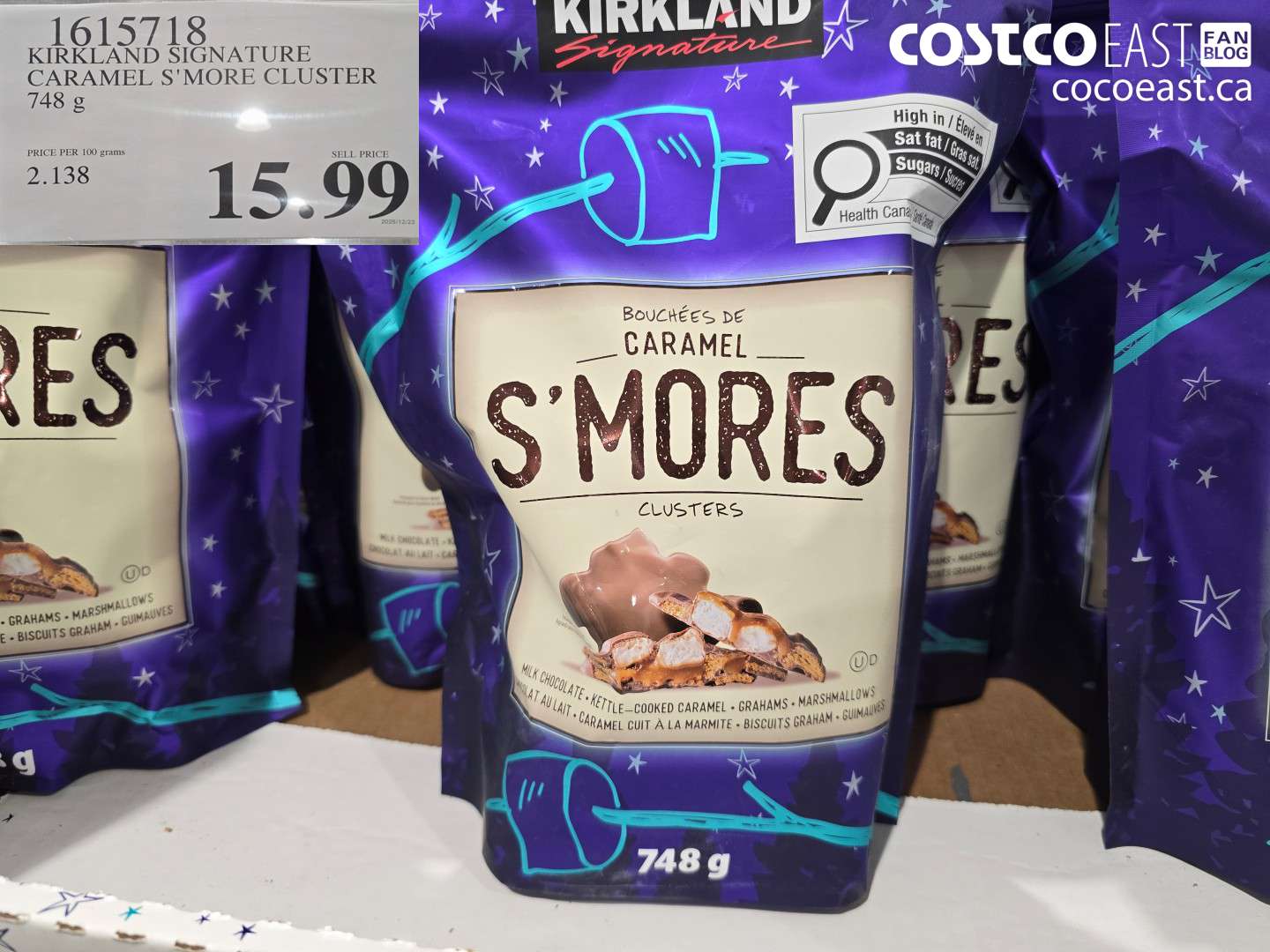 16115718 KIRKLAND SIGNATURE CARAMEL S'MORE CLUSTER 748 G $15.99
