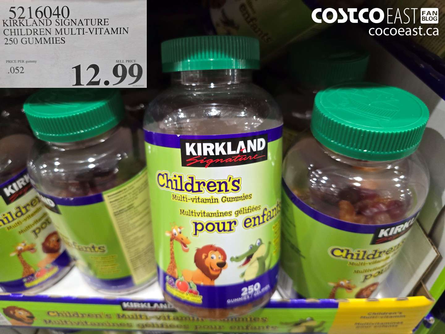 5216040 KIRKLAND SIGNATURE CHILDREN MULTI-VITAMIN 250 GUMMIES $12.99