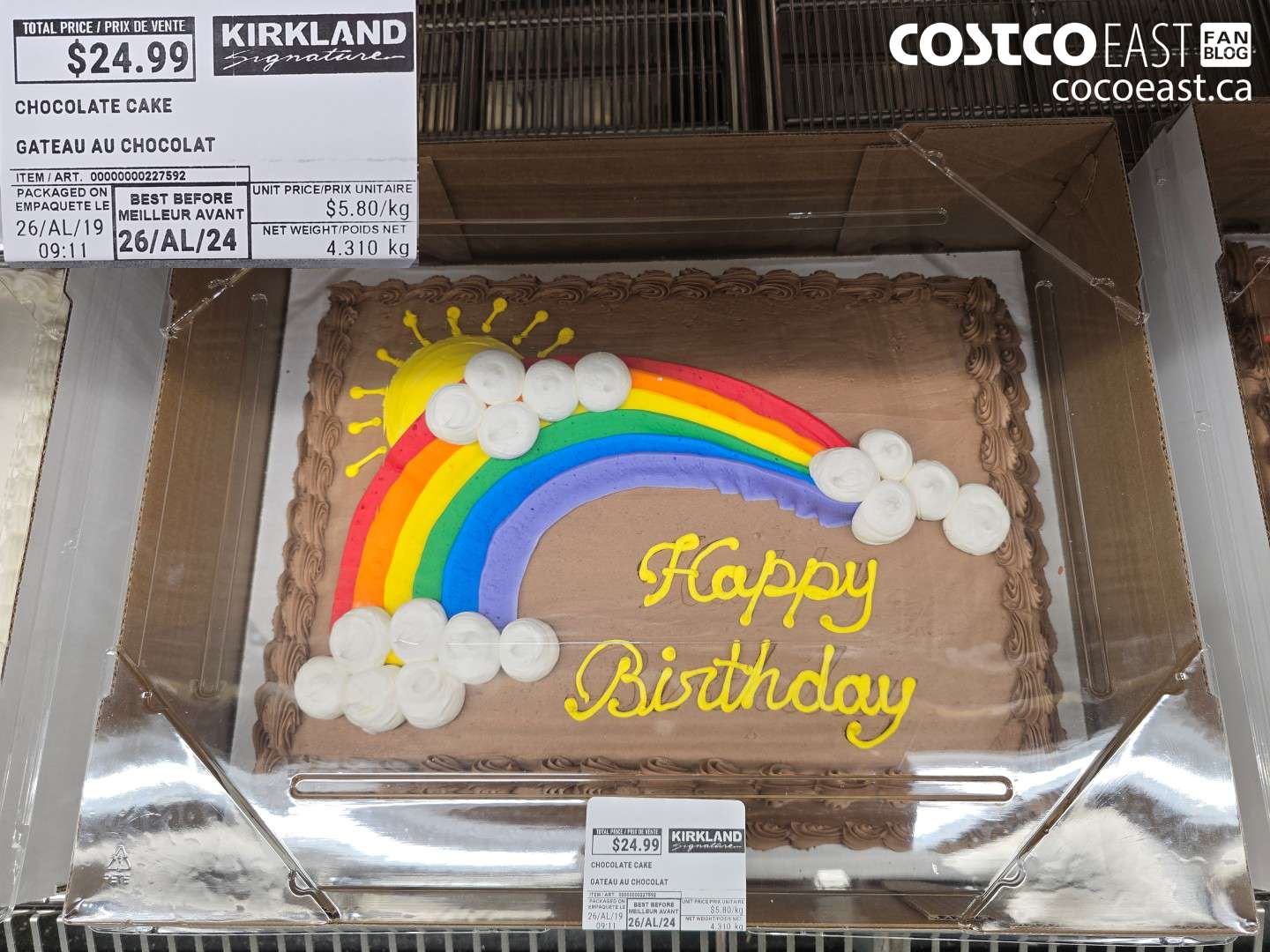 227592 KIRKLAND SIGNATURE CHOCOLATE CAKE 4.310 KG $24.99