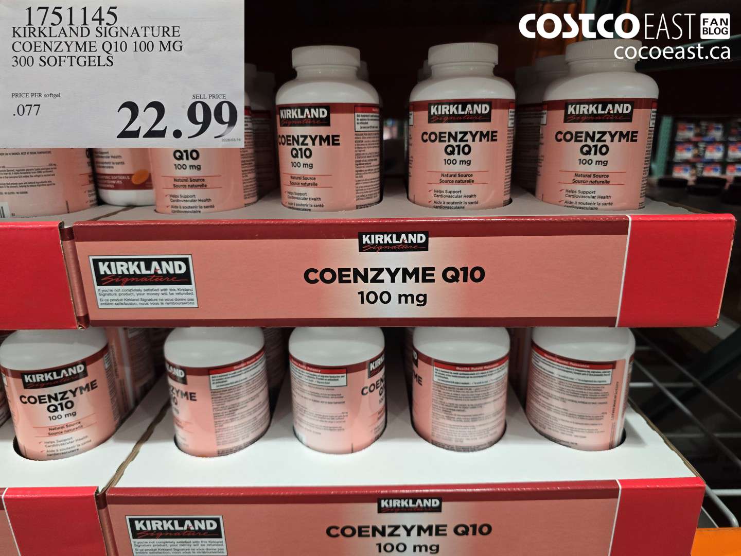 1751145 KIRKLAND SIGNATURE COENZYME Q10 100 MG 300 SOFTGELS $22.99