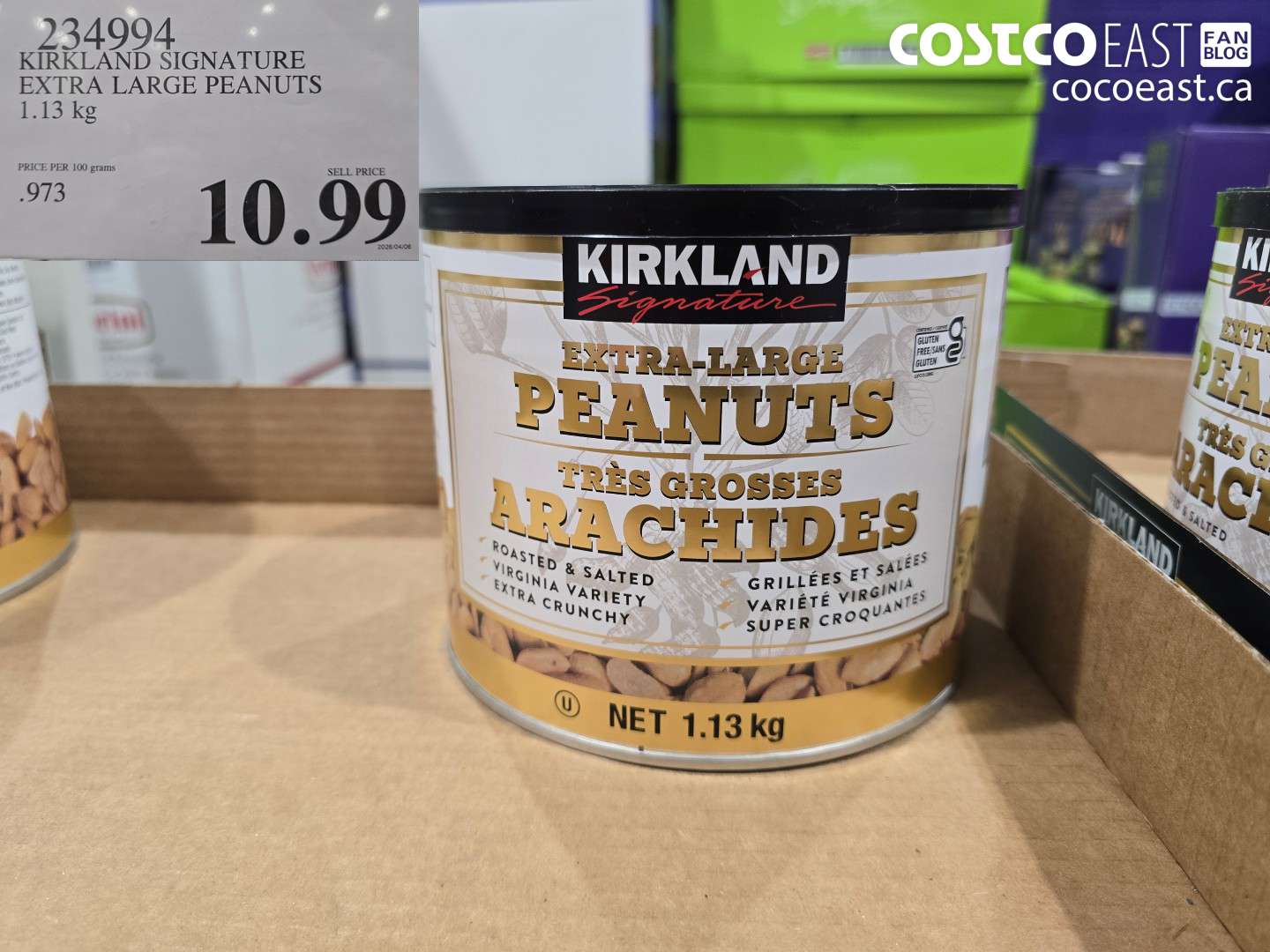 234994 KIRKLAND SIGNATURE EXTRA LARGE PEANUTS 1.13 KG $10.99