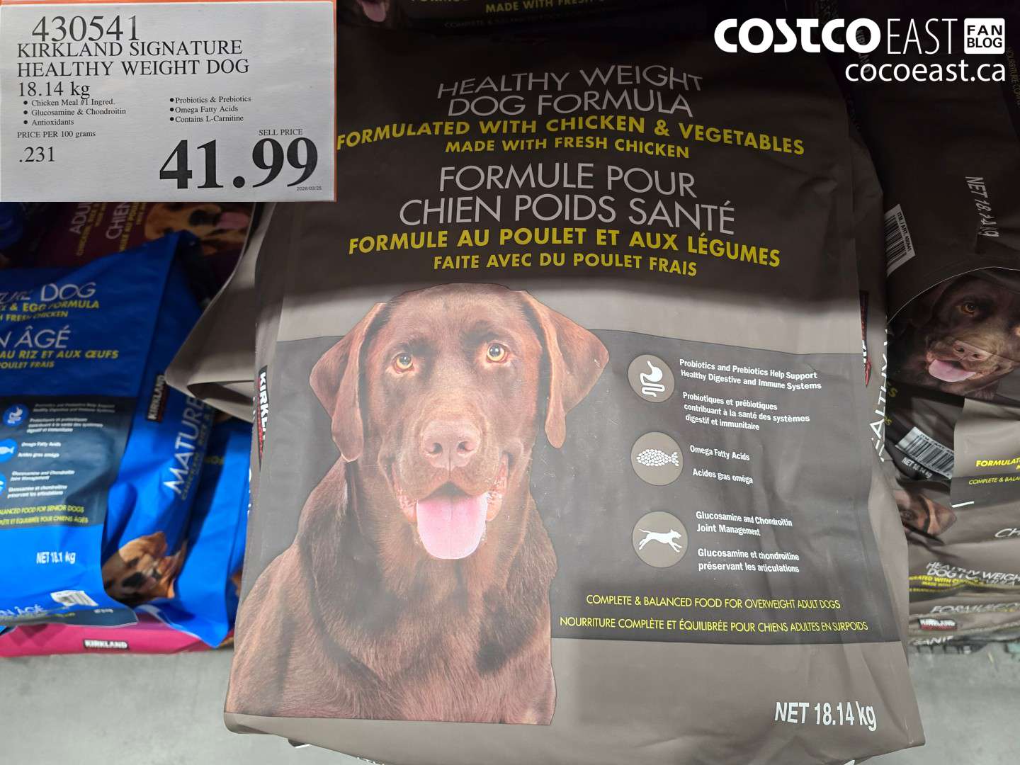 430541 KIRKLAND SIGNATURE HEALTHY WEIGHT DOG 18.14 KG $41.99