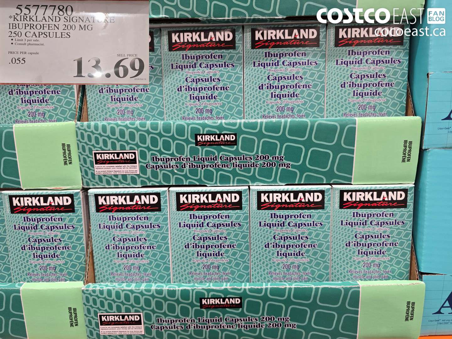 55717780 KIRKLAND SIGNATURE IBUPROFEN 200 MG 250 CAPSULES $13.69