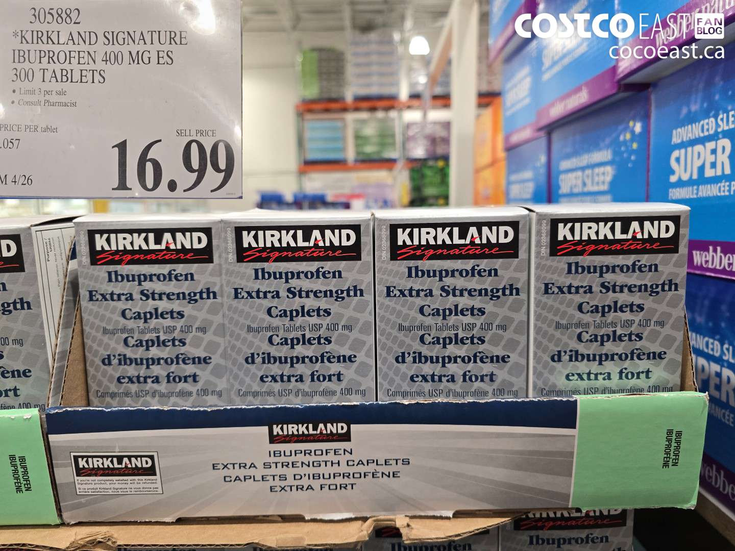 305882 KIRKLAND SIGNATURE IBUPROFEN 400 MG ES 300 TABLETS $16.99