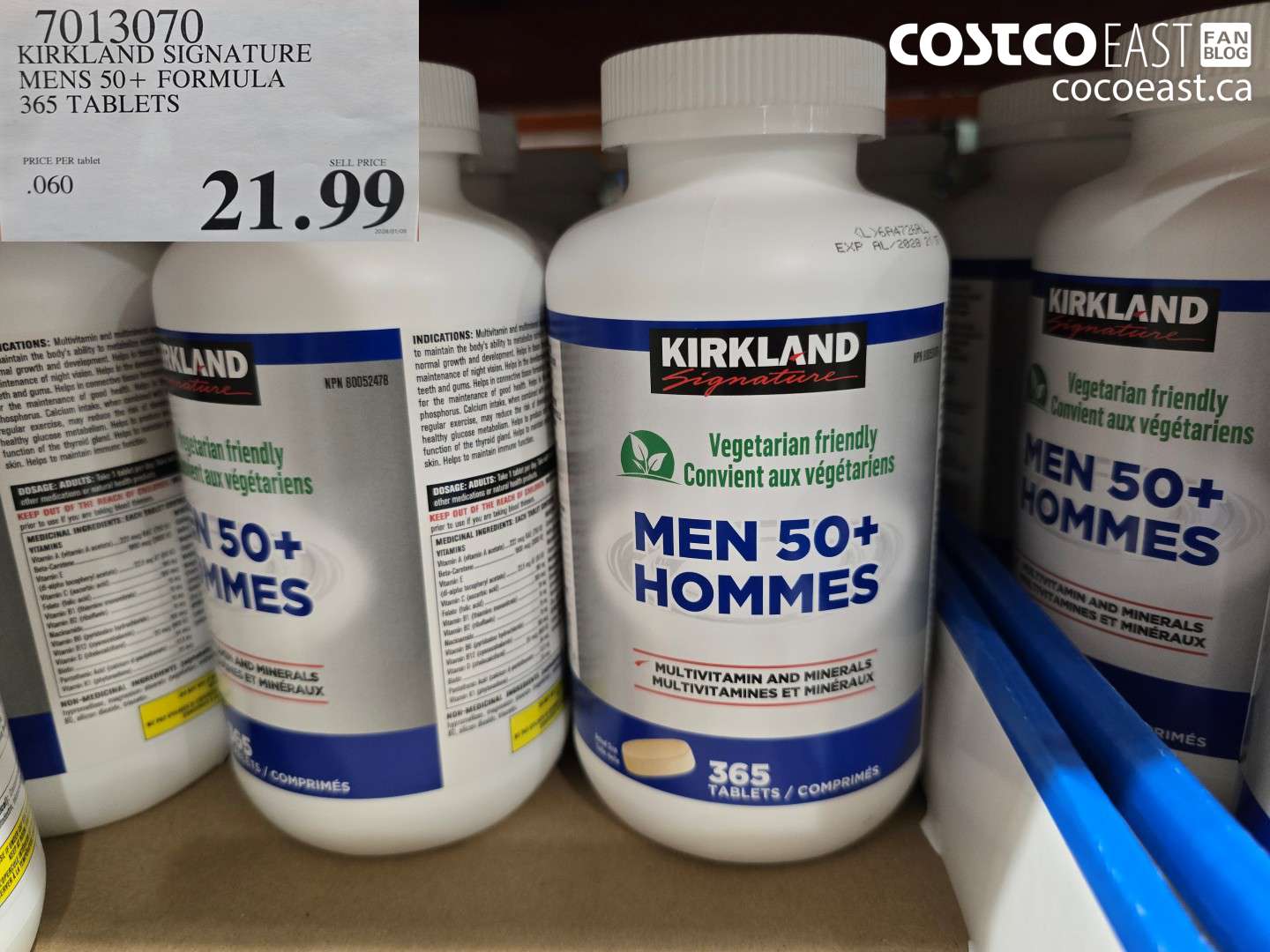 7013070 KIRKLAND SIGNATURE MENS 50+ FORMULA 365 TABLETS $21.99