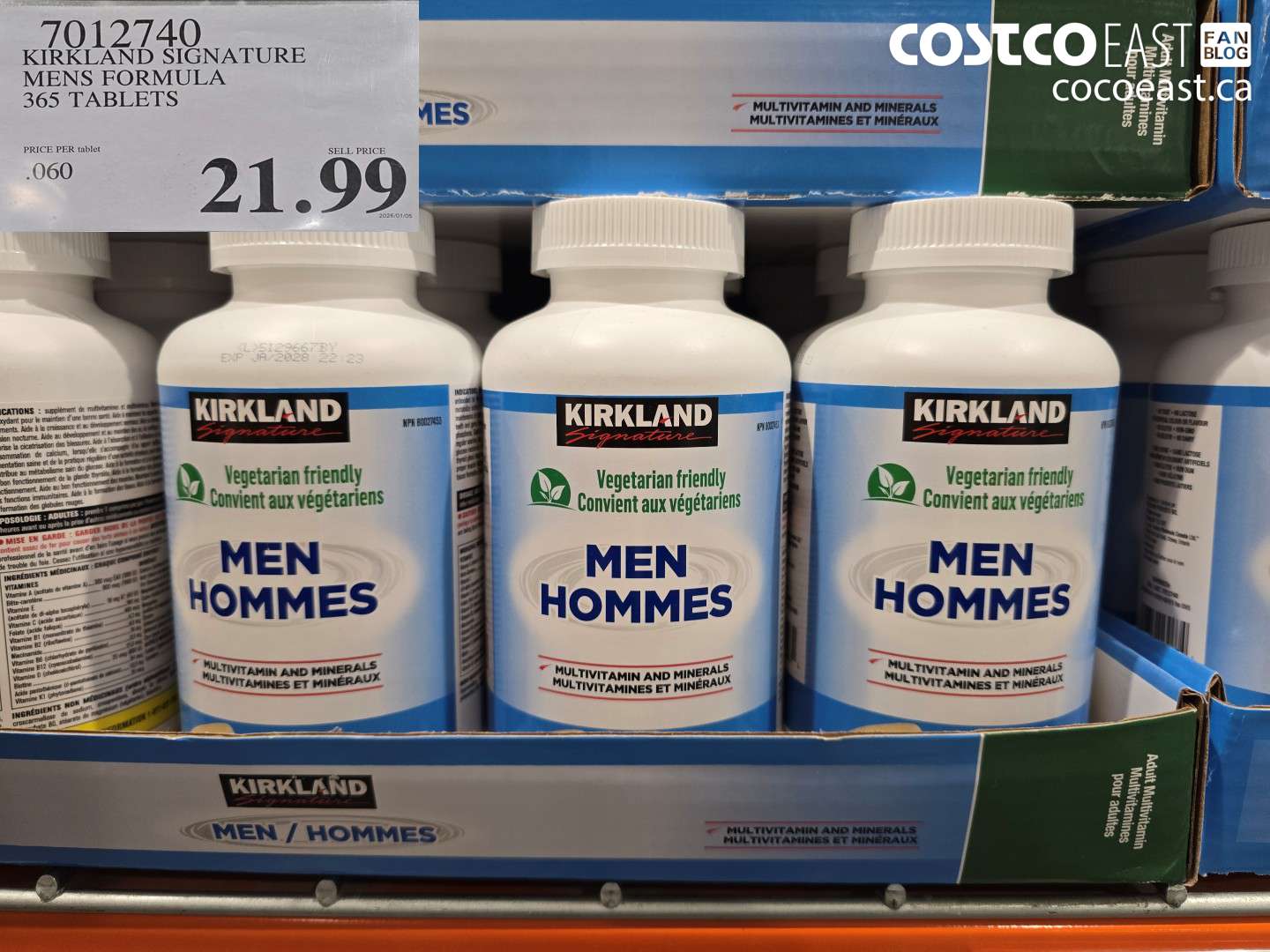 7012740 KIRKLAND SIGNATURE MENS FORMULA 365 TABLETS $21.99