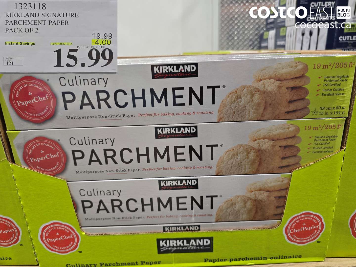 1323118 KIRKLAND SIGNATURE PARCHMENT PAPER PACK OF 2 ($4.00 INSTANT SAVINGS EXPIRES ON 2026-04-05) $15.99