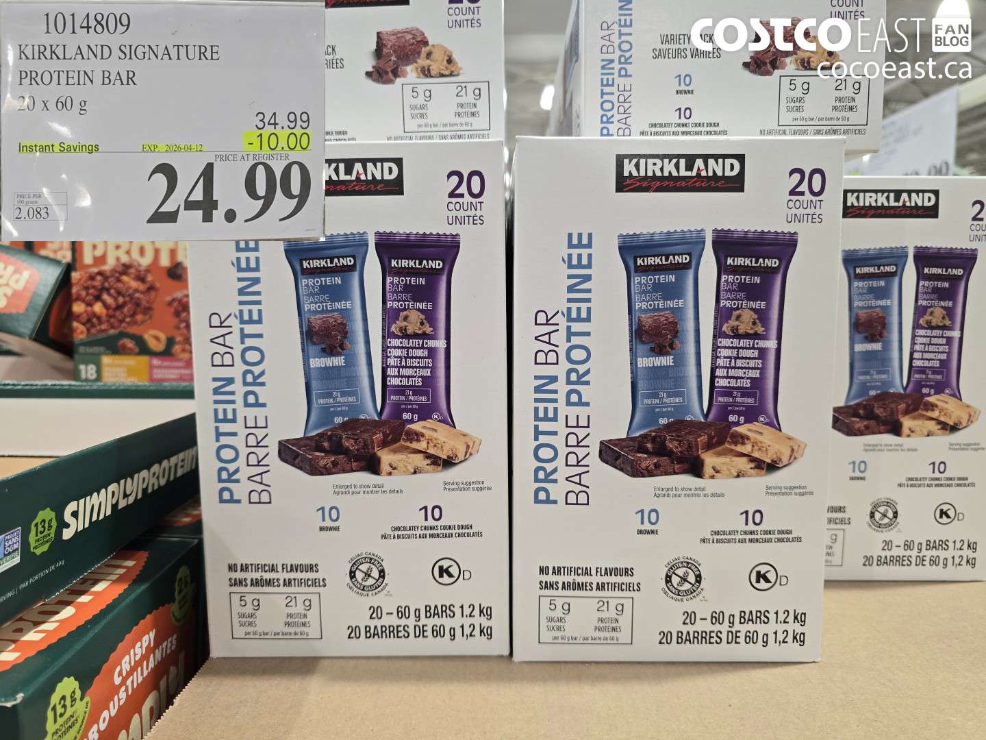 1014809 KIRKLAND SIGNATURE PROTEIN BAR ($10.00 INSTANT SAVINGS EXPIRES ON 2026-04-12) $24.99