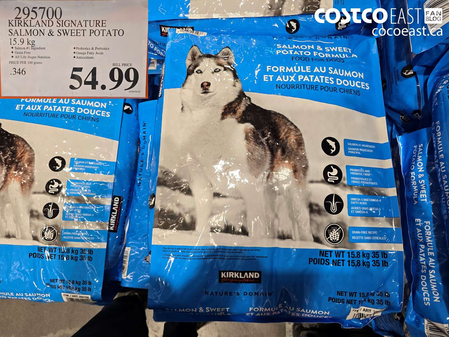 295700 KIRKLAND SIGNATURE SALMON & SWEET POTATO 15.9 KG $54.99